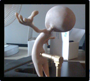 A Maquette of the Animation Mentor character, Bishop
