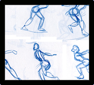 studies for an ice skater animation test